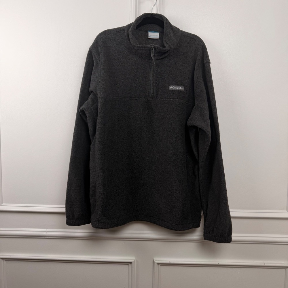 Columbia Mens Steens Mountain Quarter Zip Fleece Pullover Charcoal Gray XL